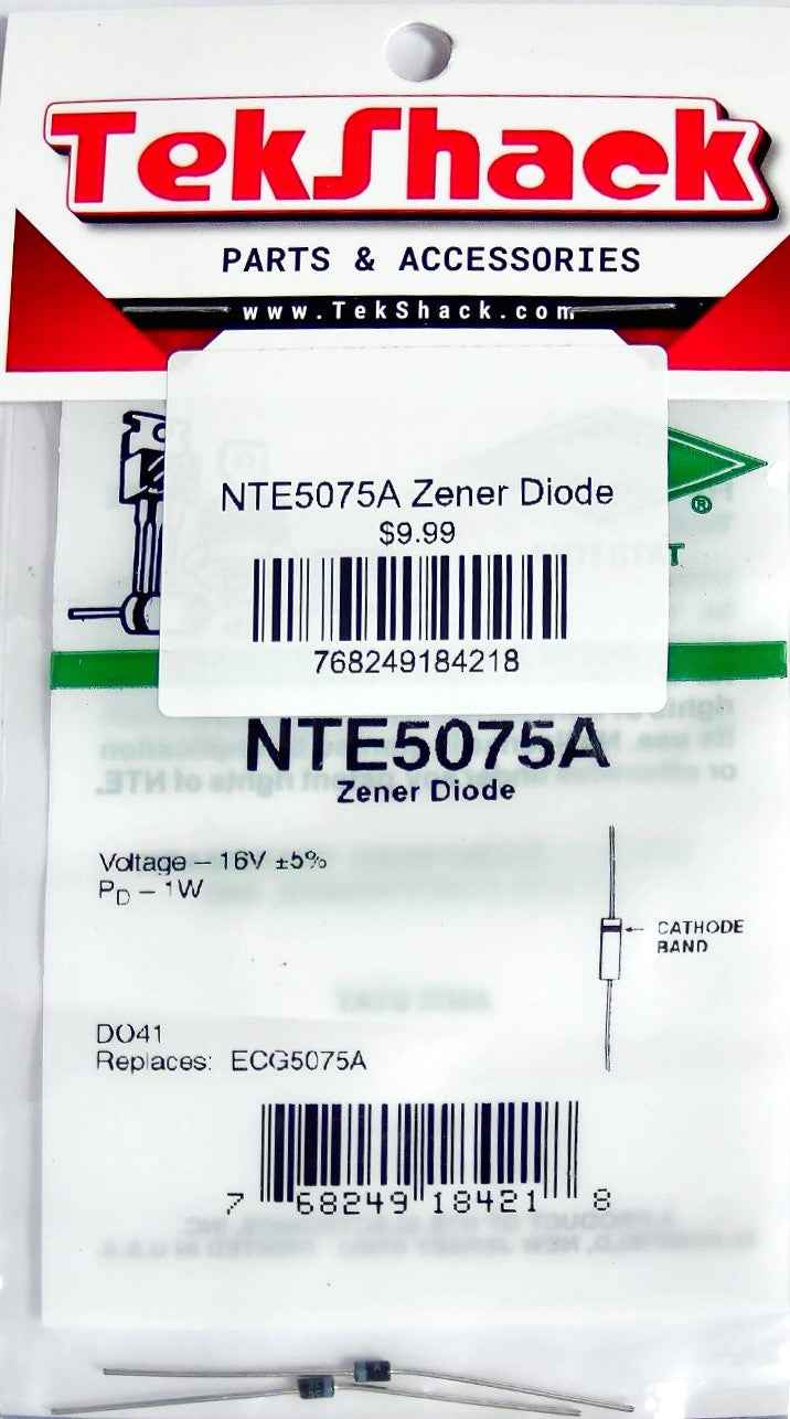 NTE5075A Zener Diode 1.8V 0.5W DO-35 Through-Hole NTE