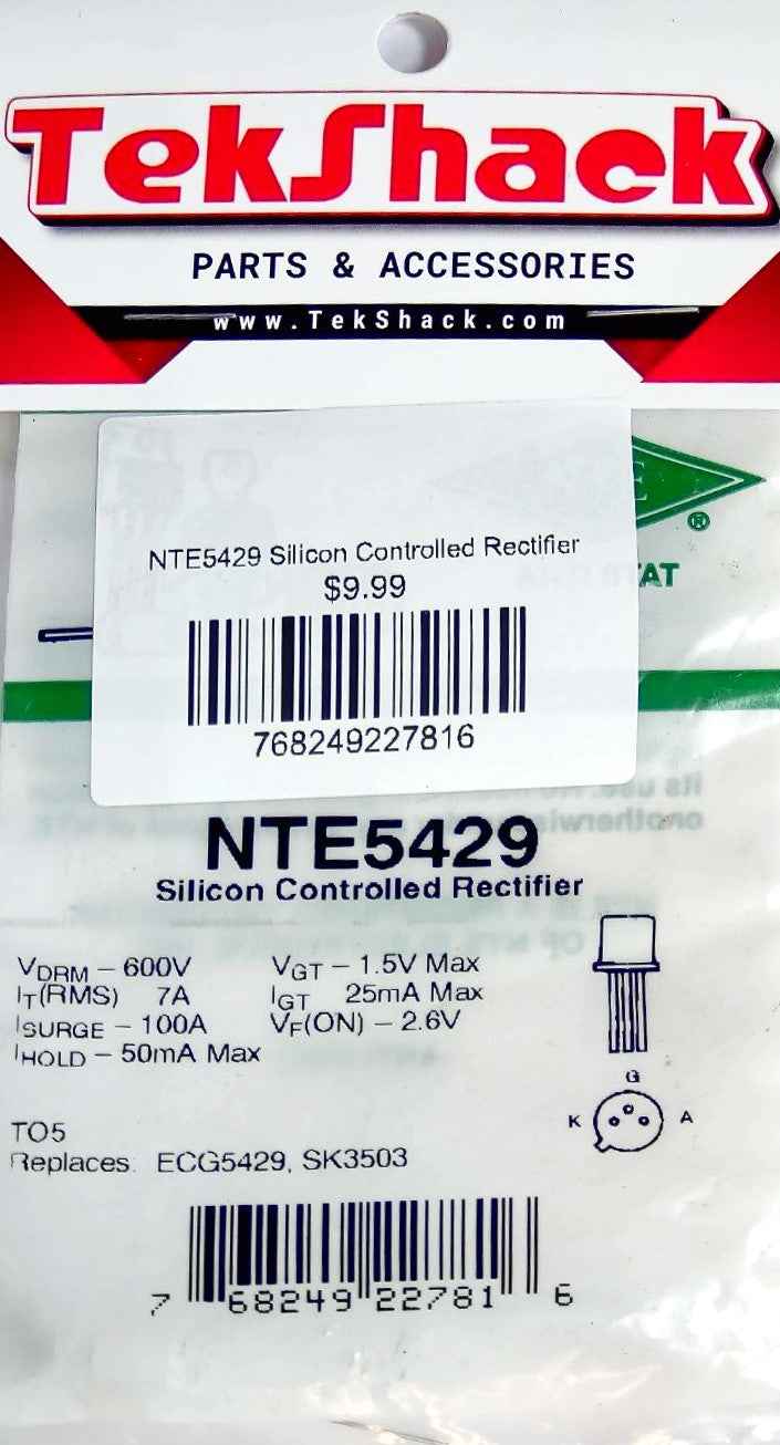 NTE5429 Silicon Controlled Rectifier NTE