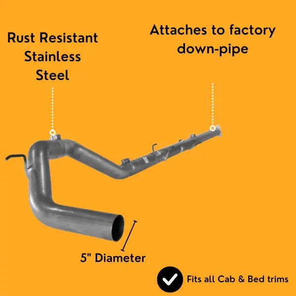 5" Downpipe-back Full Exhaust Delete | Nissan Titan 5.0 Cummins | 2016-2019 thedieseldudes