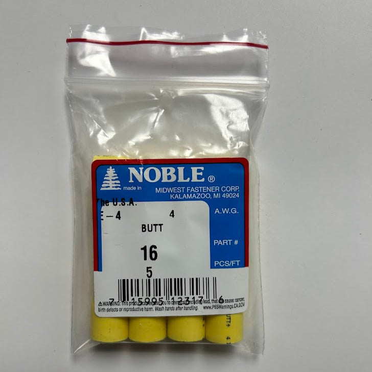 Noble Terminal Butt Splice – Vinyl Insulated 4 GA (5-Pack) #16 Noble