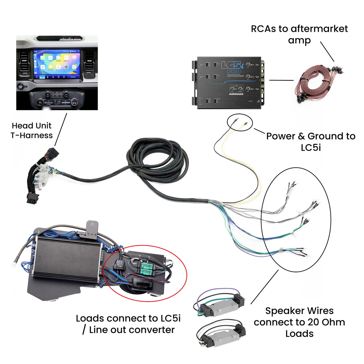 Trail Seven Plug and Play Bronco Amp Harness (NON-B&O System) | '21- Current Ford Bronco