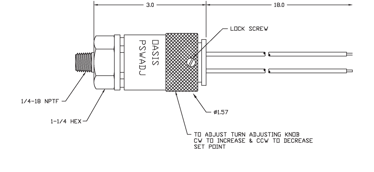 Oasis Adjustable Pressure Switch Oasis