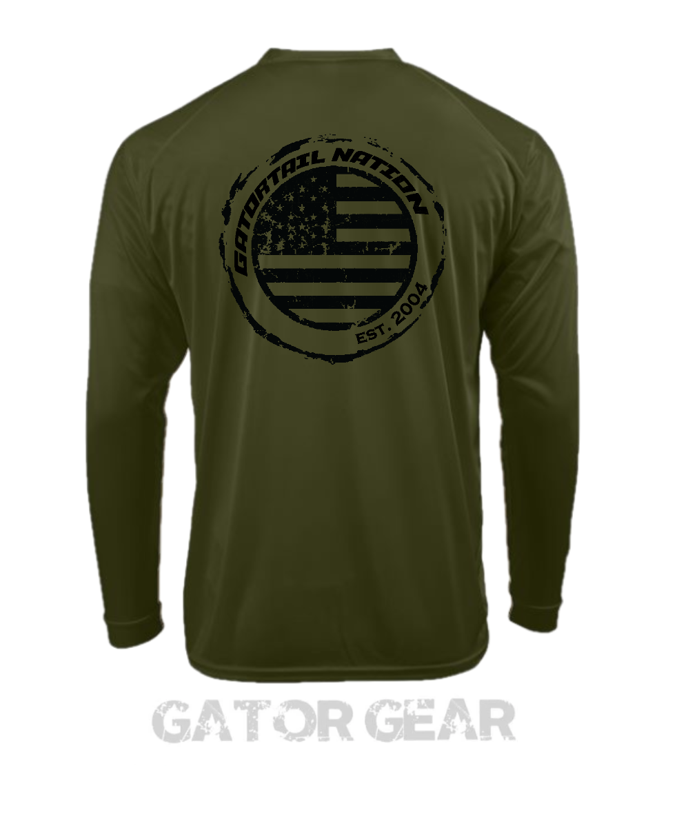 Olive Gatortail Long Sleeve Dri-Fit Gatortail