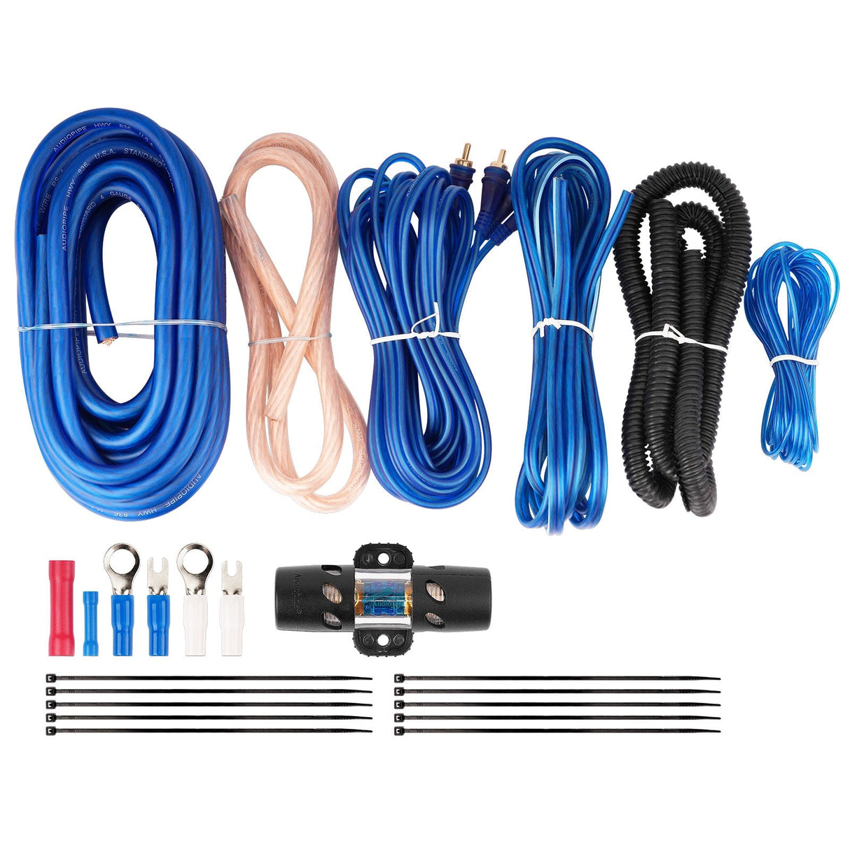 8 GA Power Installation Kit (PKV-1500PS) Audiopipe