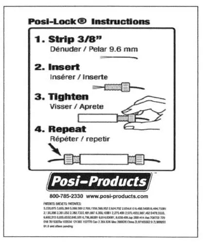 Posi-Lock Splice connector PL1824M 20 - 26 GA RED USA MADE 10 pack AC/DC WIRE AND SUPPLY
