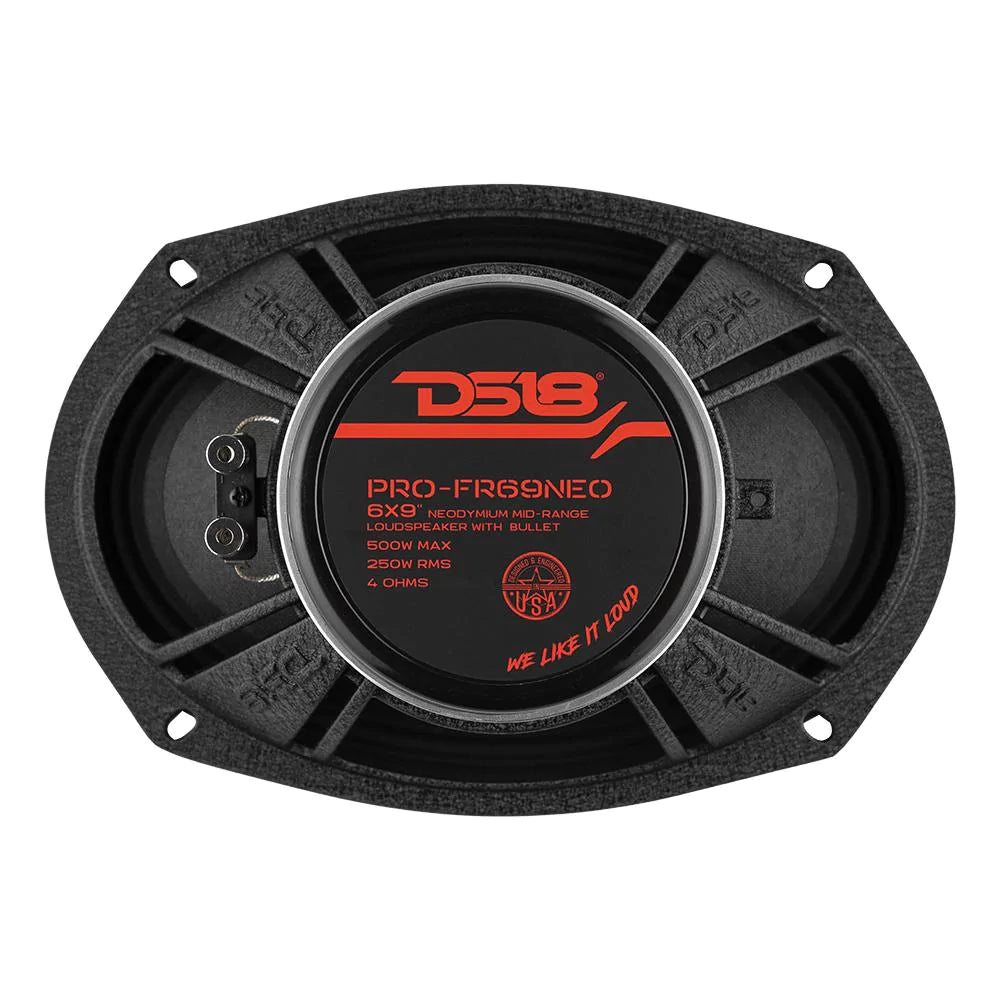 DS18 PRO-FR69NEO 6x9" 250W RMS Neodymium Bullet Midrange Speaker 4-Ohm (Single) DS18