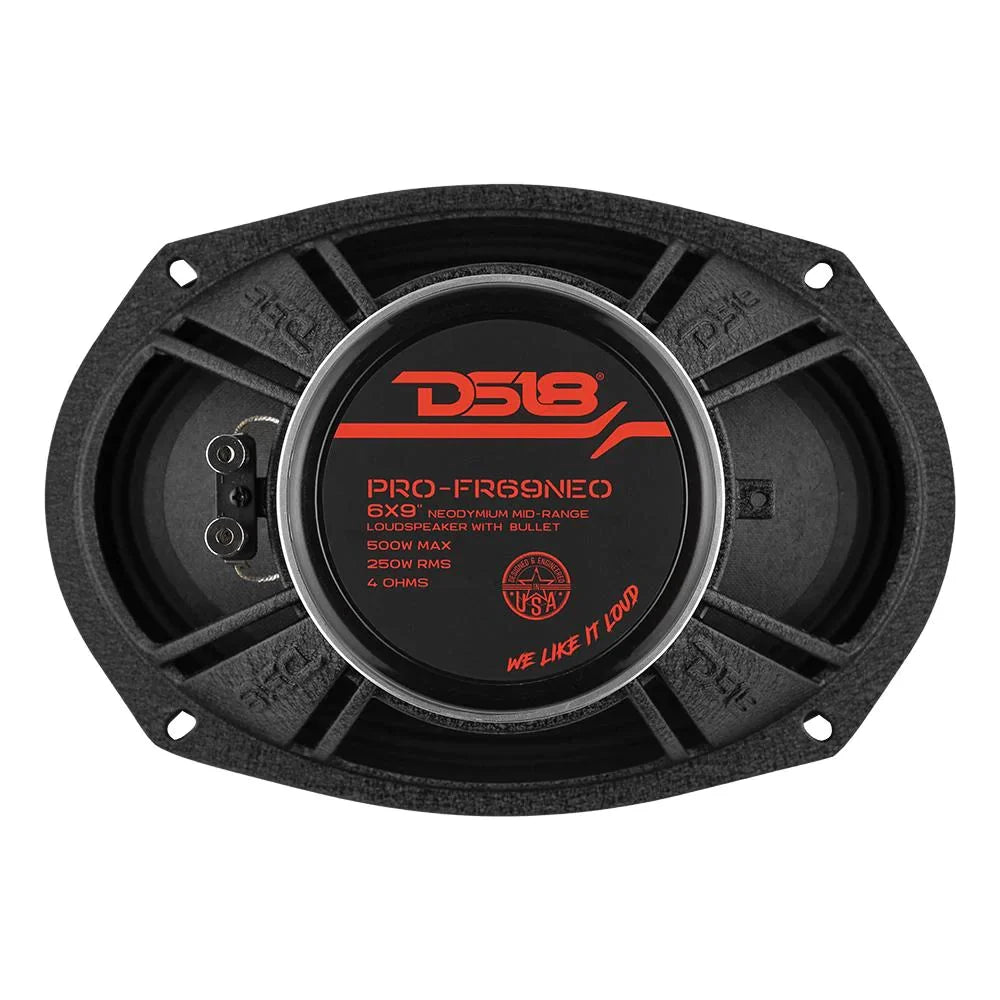 DS18 PRO-FR69NEO 6x9" 250W RMS Neodymium Bullet Midrange Speaker 4-Ohm (Single) DS18