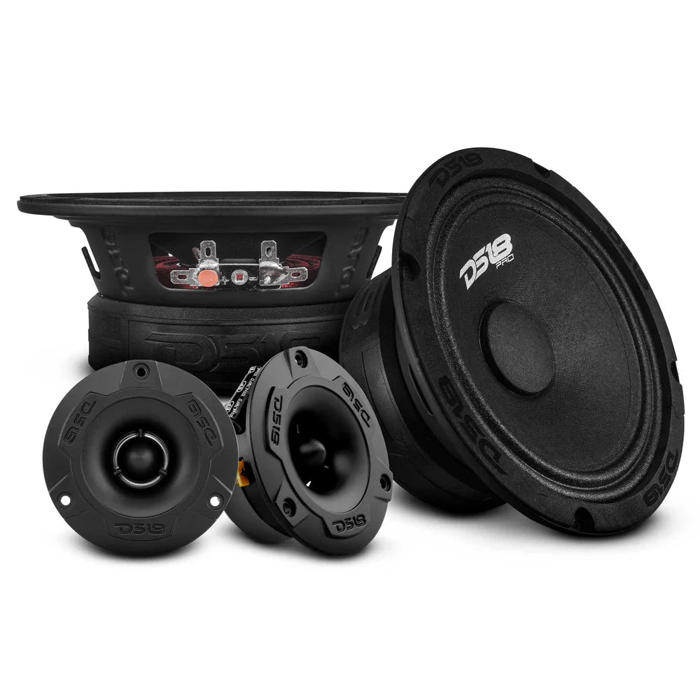 DS18 PRO-GM6.4PK 6.5" 140W RMS Loudspeakers and Tweeters Package DS18