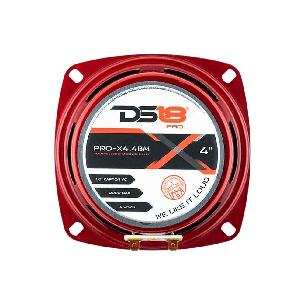 DS18 PRO-X4.4BM 4" 100W RMS Midrange Speaker (Single) DS18