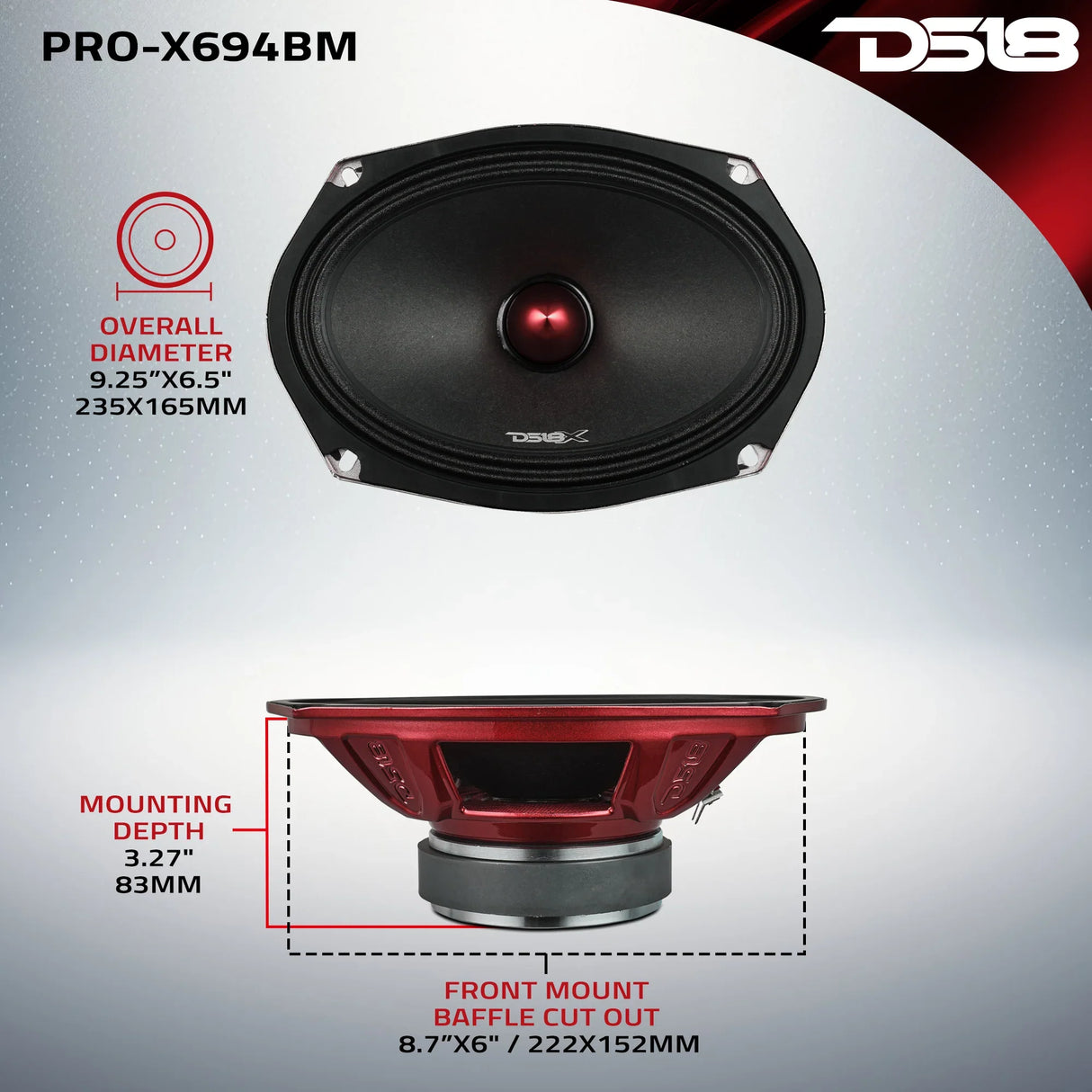 PRO-X Mid-Range Loudspeaker with Bullet