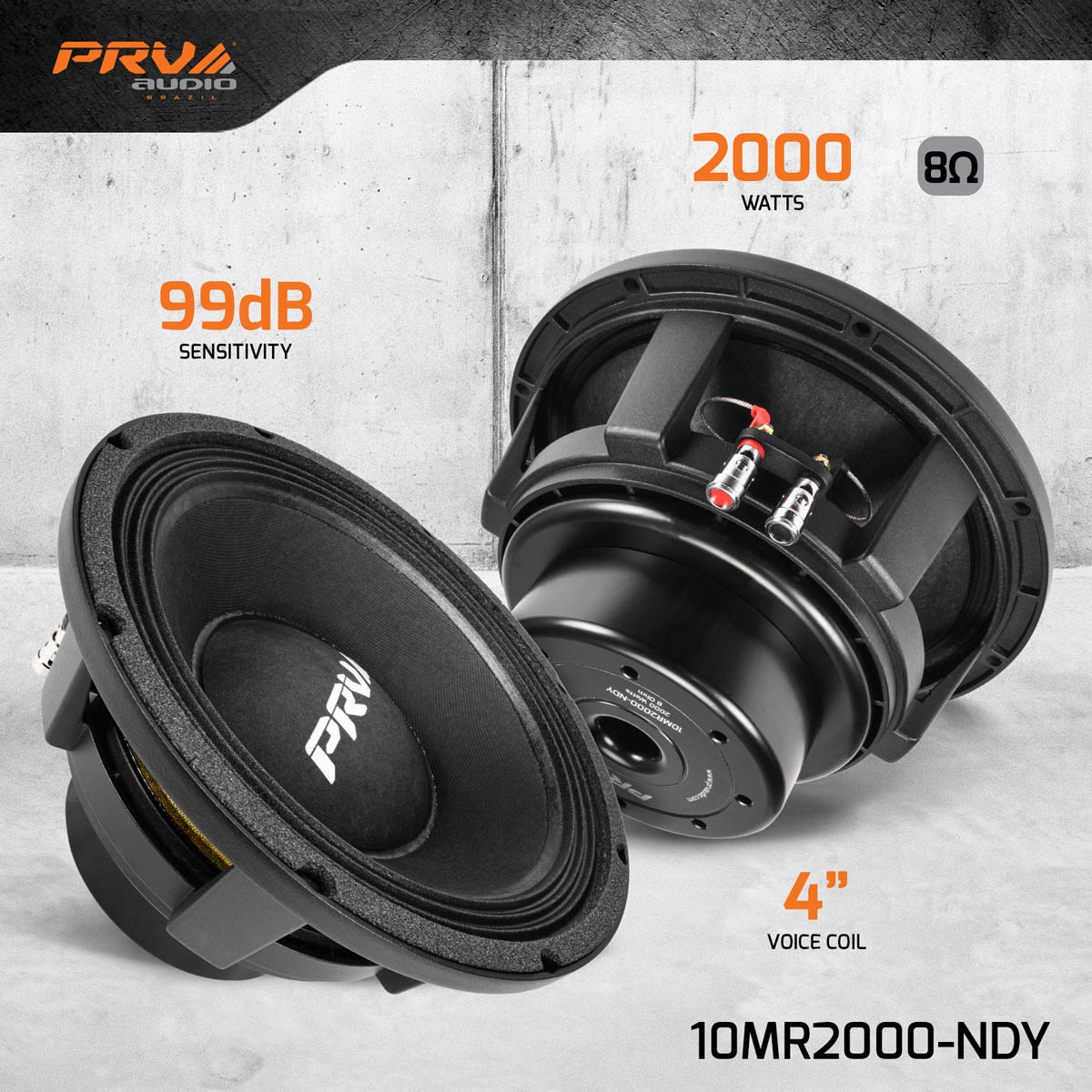 10MR2000-NDY | 10" MIDRANGE LOUDSPEAKER PRV