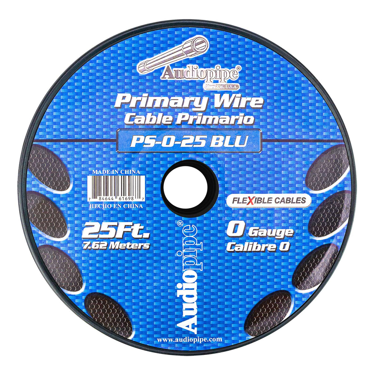 25Ft Primary Wire (PS-0-25 BLU) Audiopipe