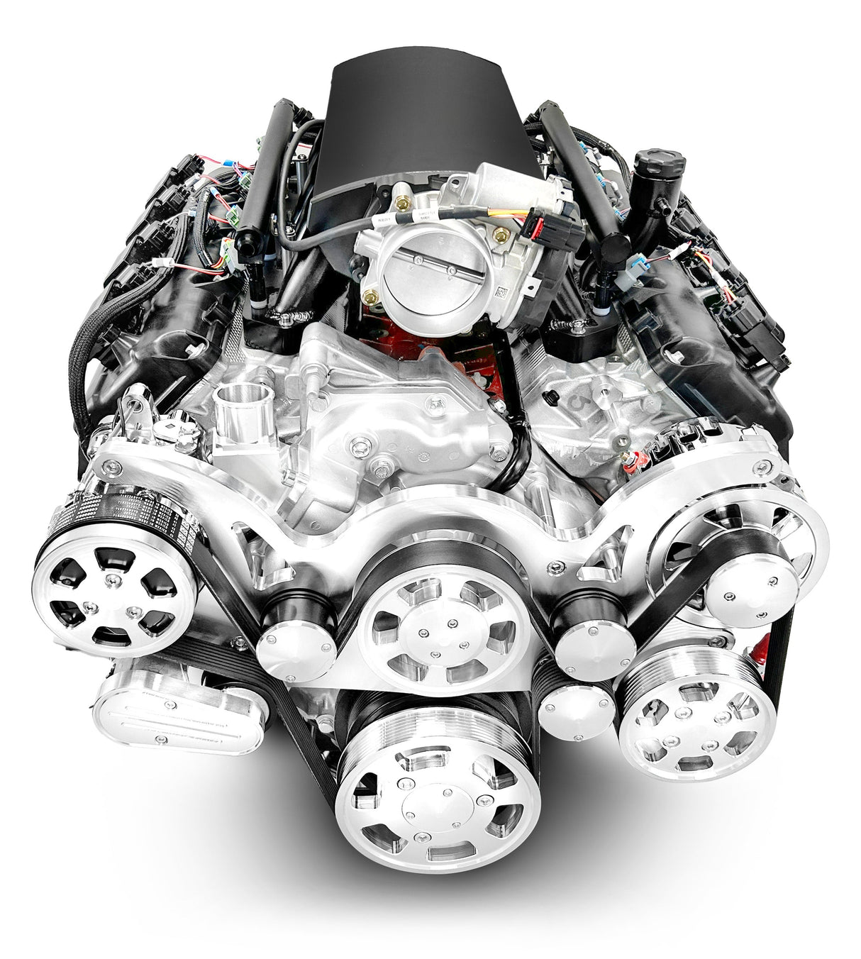 Chrysler Hemi Compatible 426 c.i. Engine and T56 Manual Transmission - 610 Horsepower - Standard Edition Builder Series - Polished Pulley Kit - Fuel Injected