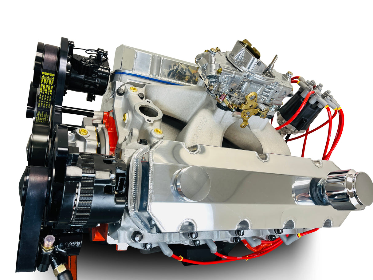 GM Big Block Compatible 540 c.i. Pro Series Engine - 670 Horsepower - Deluxe Dressed - Black Pulley Kit - Carbureted