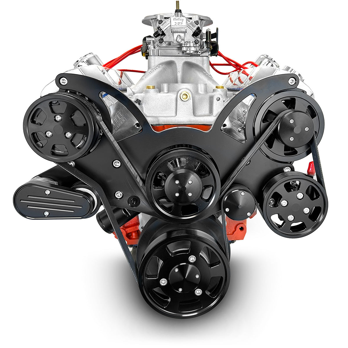 GM Big Block Compatible 572 c.i. Pro Series Engine - 750 Horsepower - Deluxe Dressed - Black Pulley Kit - Carbureted