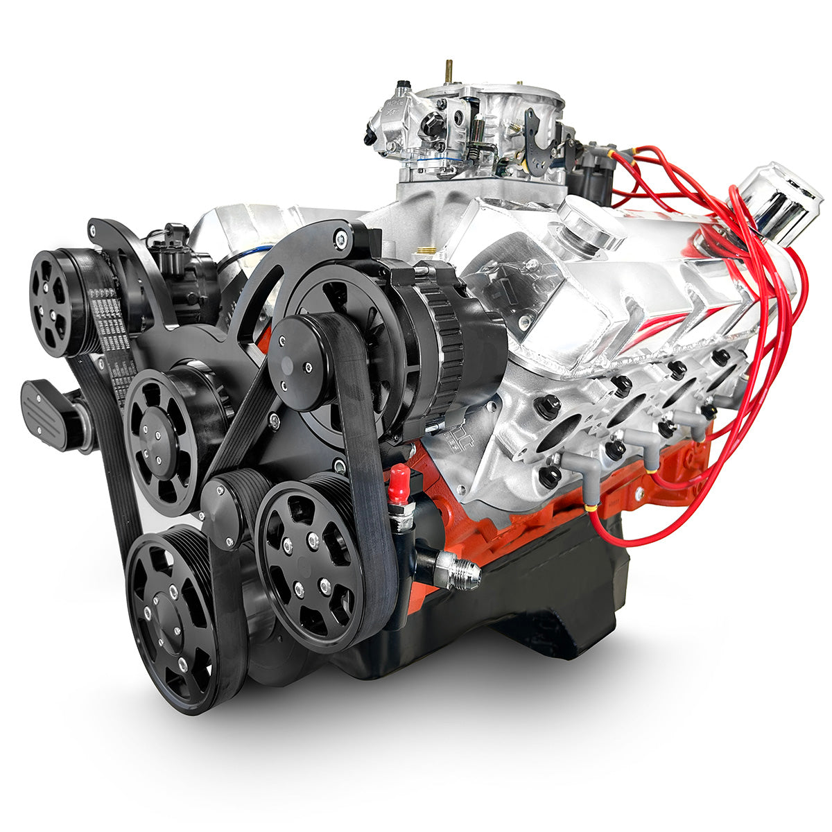 GM Big Block Compatible 632 c.i. Pro Series Engine - 815 Horsepower - Deluxe Dressed - Black Pulley Kit - Carbureted