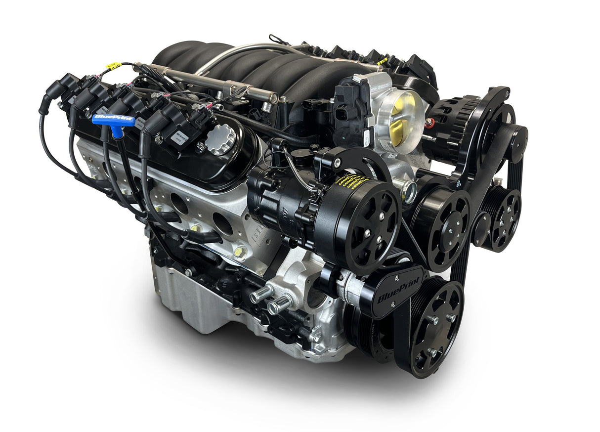 GM LS Compatible 376 c.i. Pro Series Engine - 530 Horsepower - Deluxe Dressed - Black Pulley Kit - Holley Terminator X EFI System