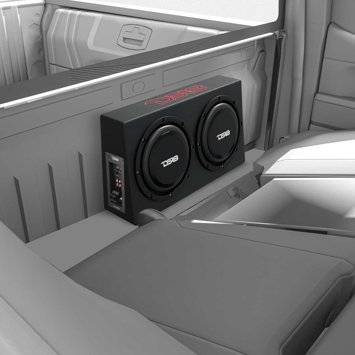 10" Active Subwoofer Shallow Enclosure with 10" Passive Subwoofer For Pickup Trucks