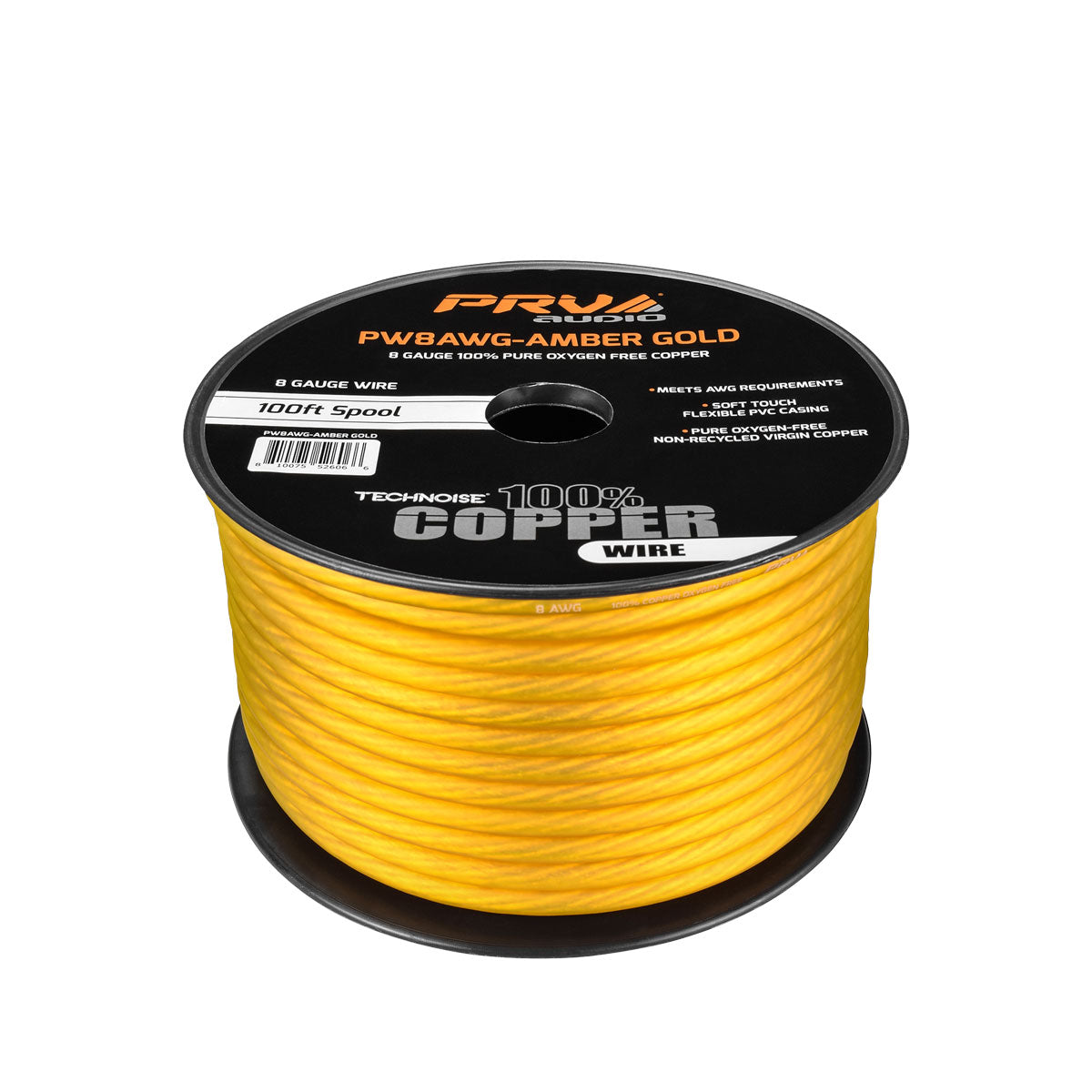 PRV PW8AWG-AMBER GOLD 100ft Roll PRV Audio