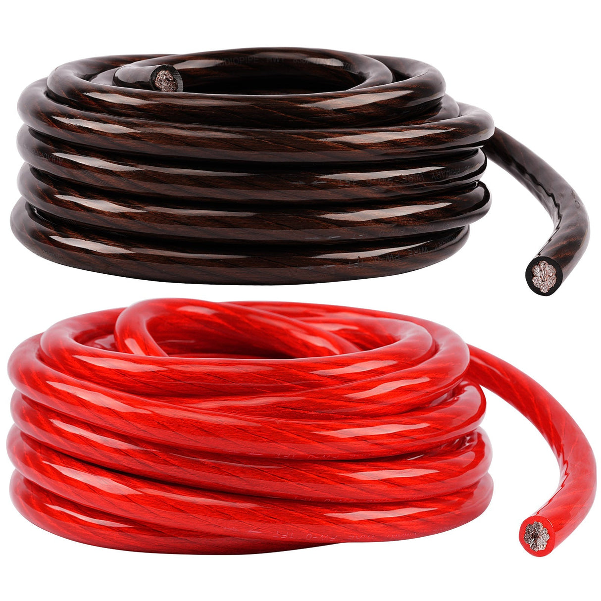 25Ft 4 Gauge Black and 25Ft 4 Gauge Red Primary Wire (PWK-4-25RB) Audiopipe