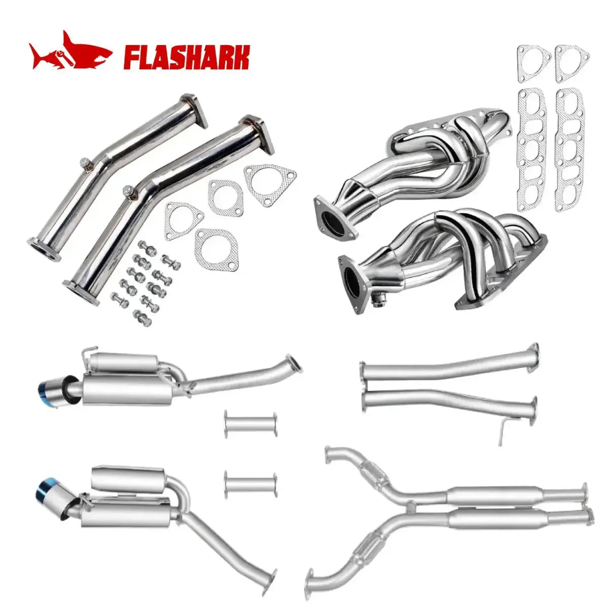 Exhaust Headers for 2003-2006 Infiniti G35 & Nissan 350Z Z33 V6 3.5L VQ35DE Flashark
