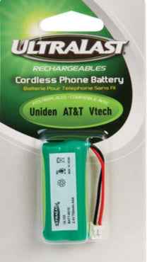 Ultralast Battery 2.4 Volt Nickel Metal Hydride Rechargeable Cordless Phone Battery UltraLast