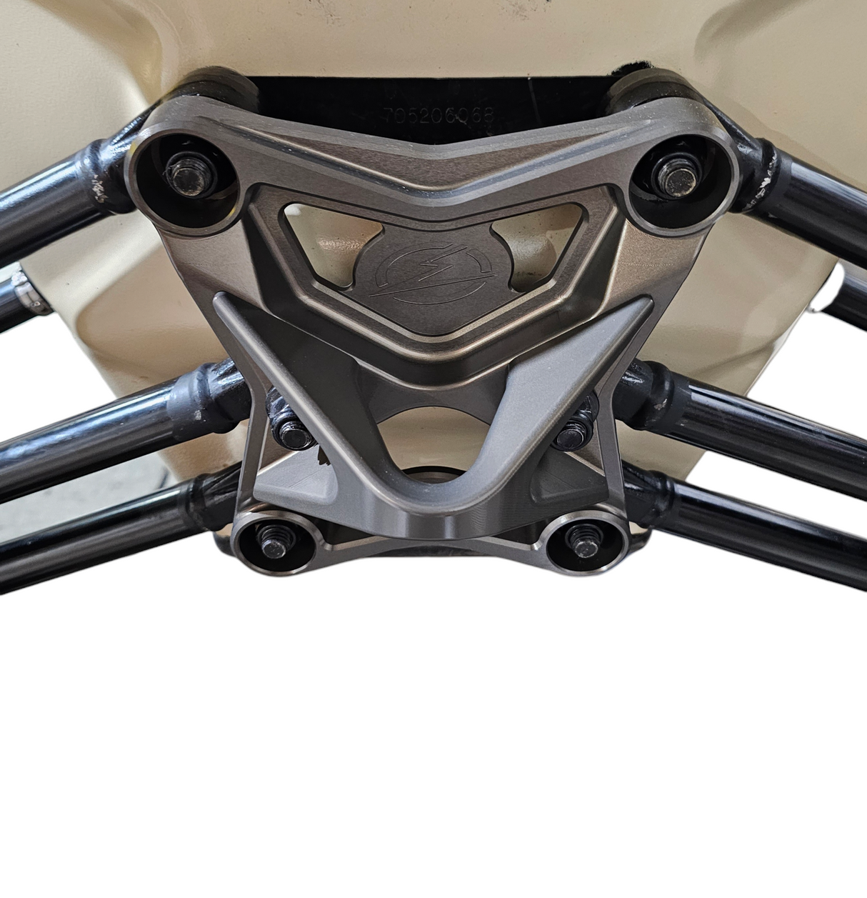 2017-2021 Can Am X3 Maverick EOD Radius Rod Plate with Tow Hook Gun Metal www.elektricoffroad.com