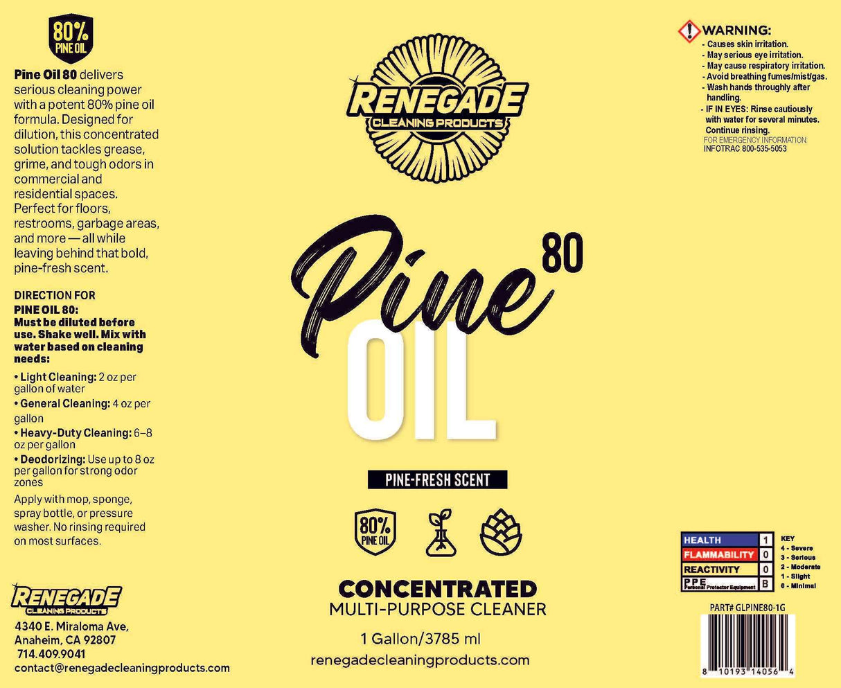 Pine Oil 80 Cleaner: 80% Pure Pine Oil - 32 oz. and 1-Gallon, Plant‑Powered Disinfectant