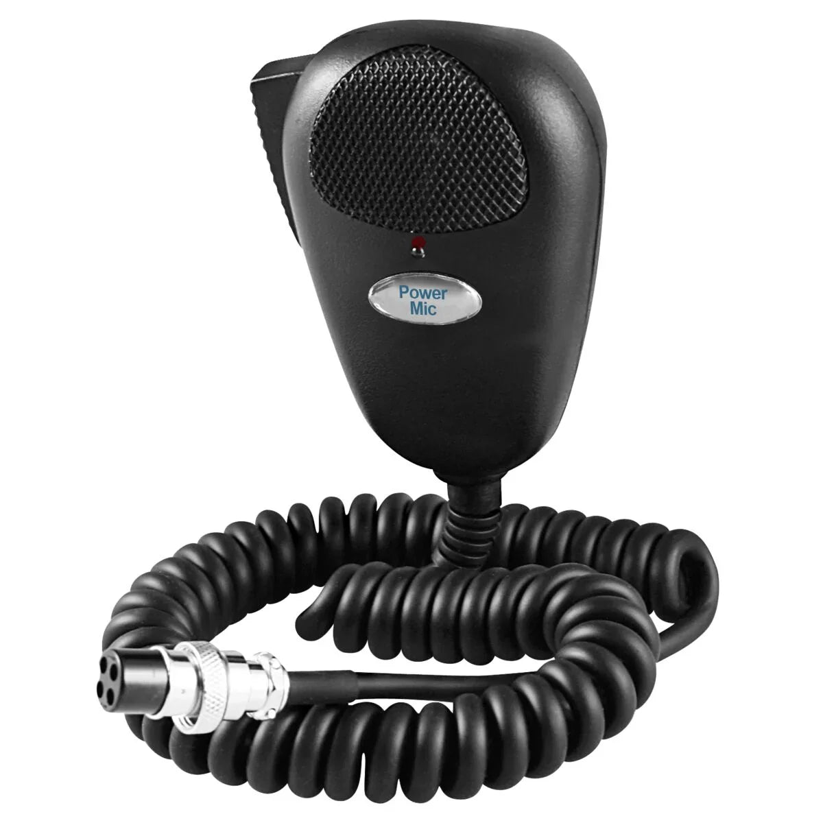 4-Pin Power Microphone – Amplified CB Audio with LED & Coiled Cord TekShack