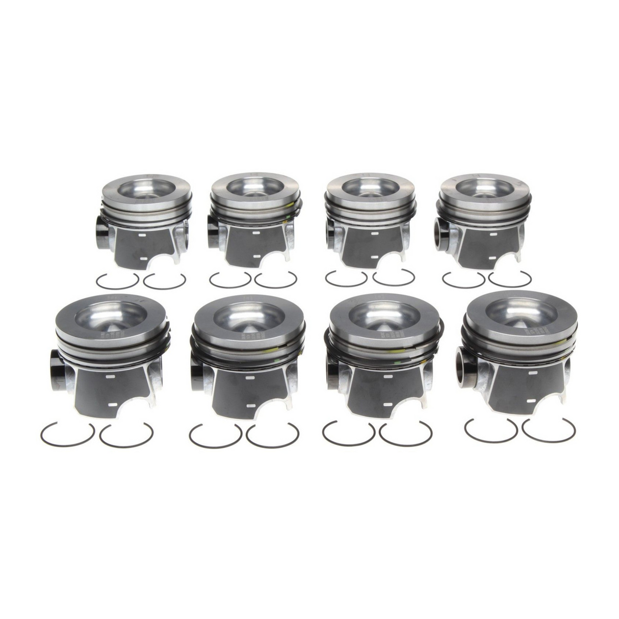 2011-2016 Duramax LML Mahle Set of 8 Pistons w/ Rings - 1.00MM (224-3935WR-1.00MM)