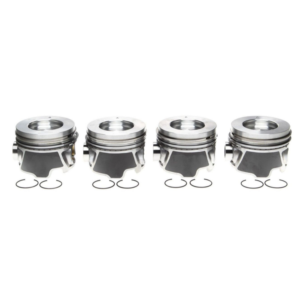 2006-2010 Duramax LLY/LBZ/LMM Mahle Set of 4 Pistons w/ Rings Left Bank - .010 (224-3709WR.010)