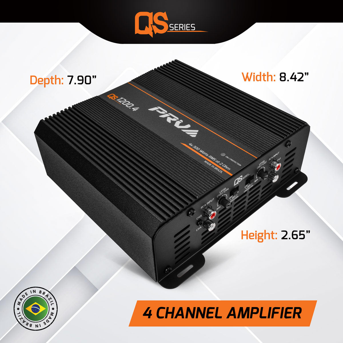 PRV AUDIO QS1200.4 2 Ohm 4 CHANNEL FULL RANGE AMPLIFIER