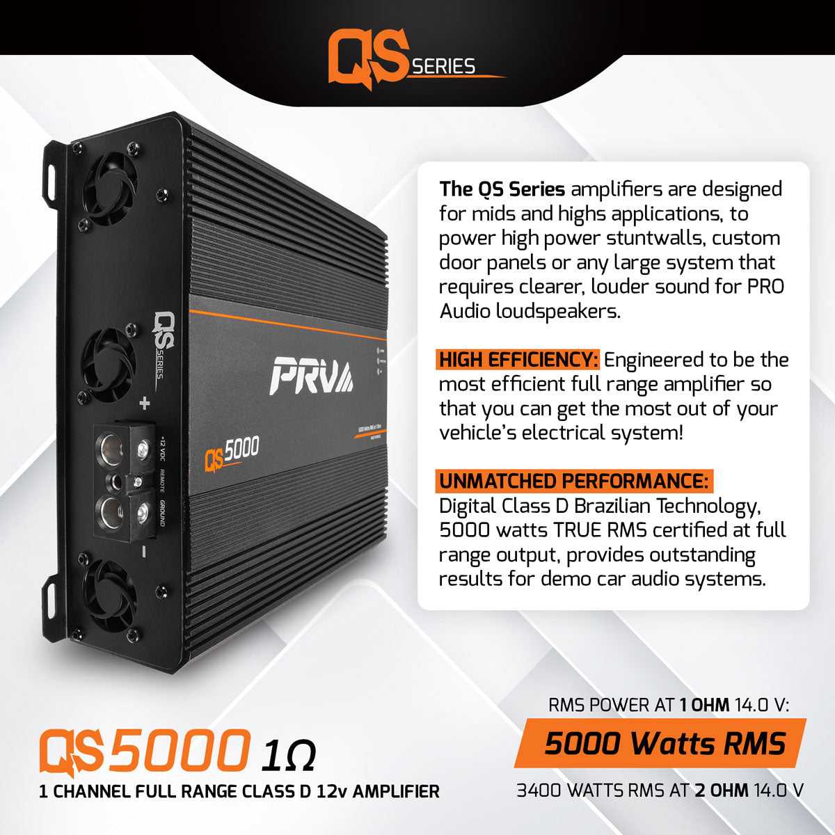 PRV QS5000 1 Ohm Amplifier PRV Audio
