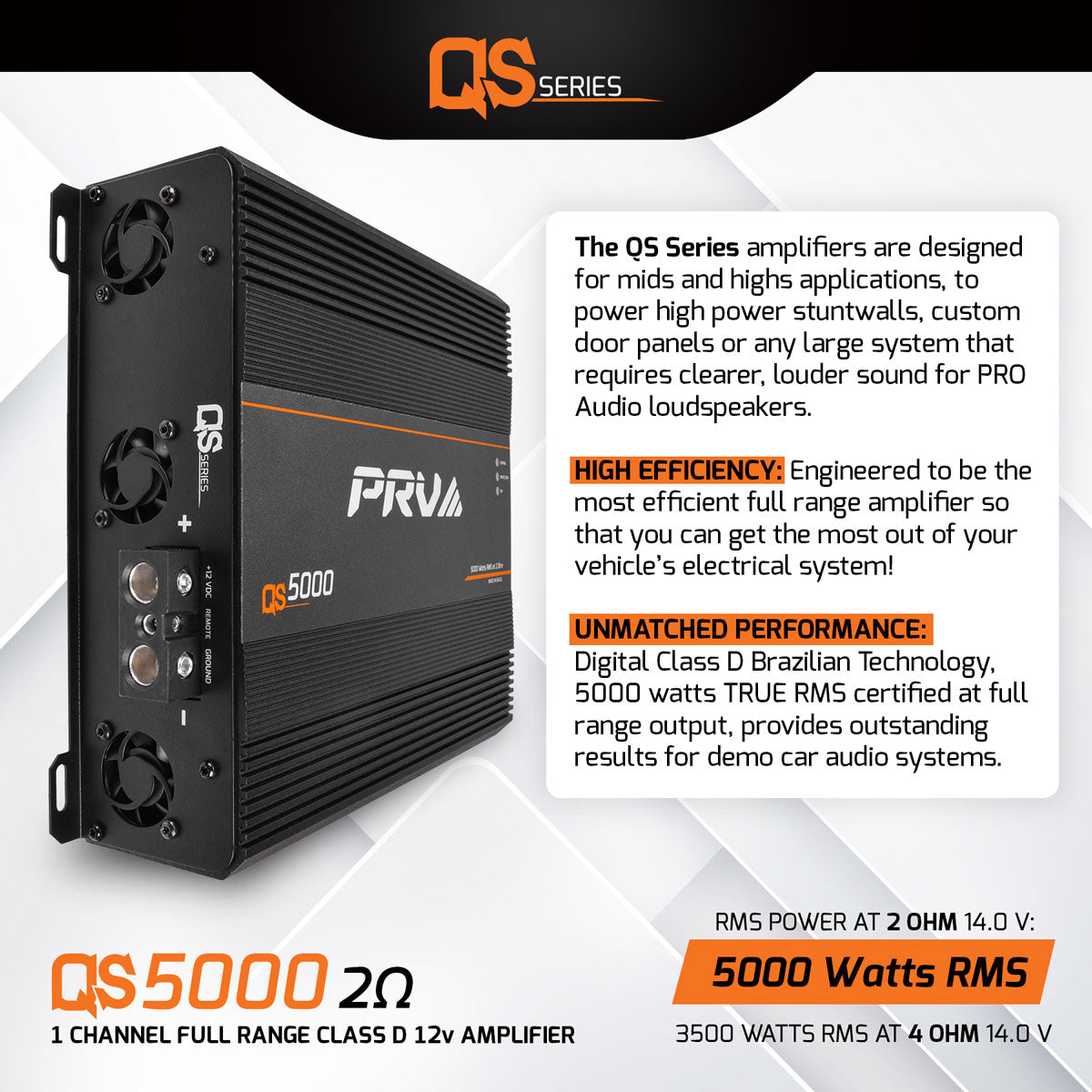 PRV QS5000 2 Ohm Amplifier PRV Audio