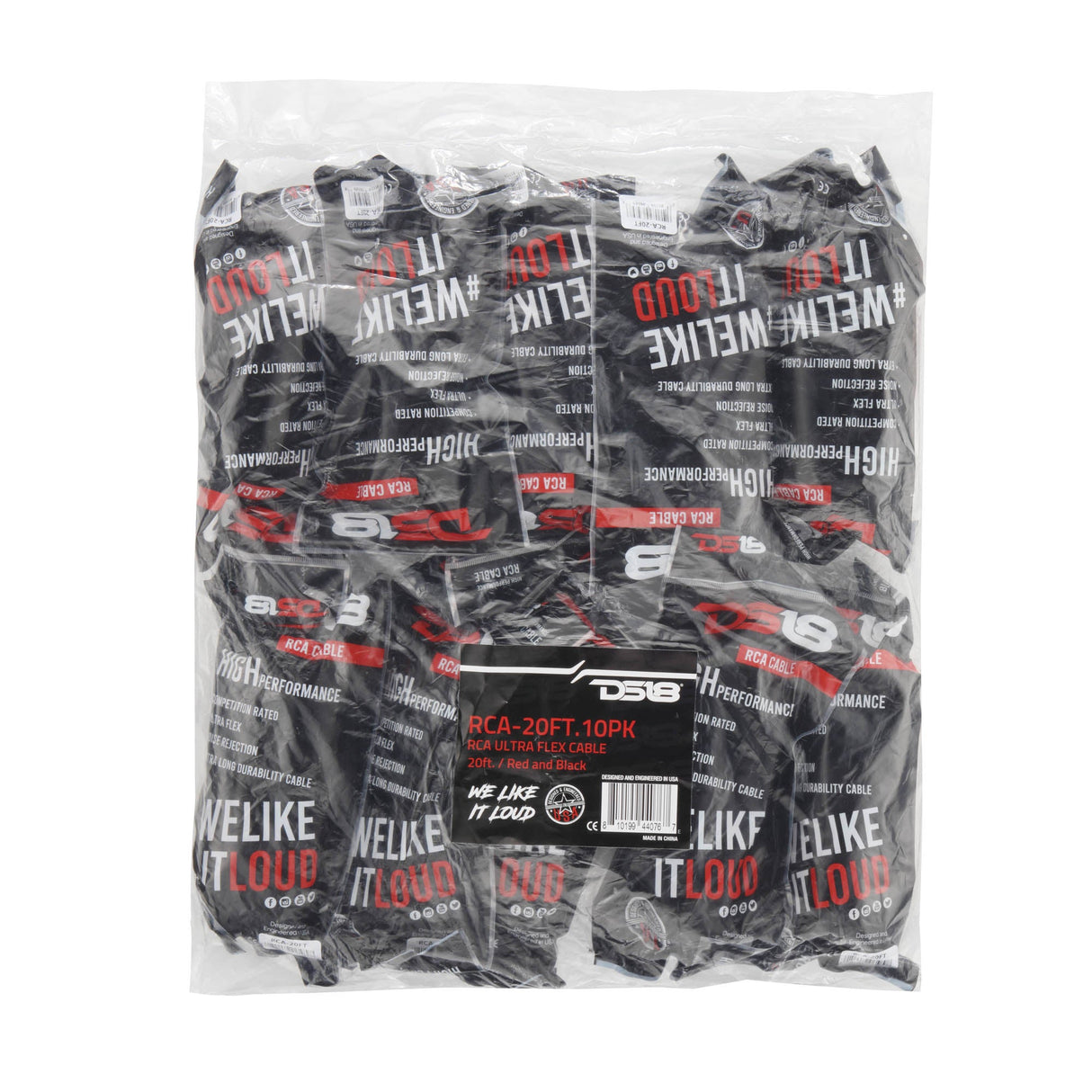 20 ft Ultra Flex 100% OFC RCA Cable Wire – 10-Pack