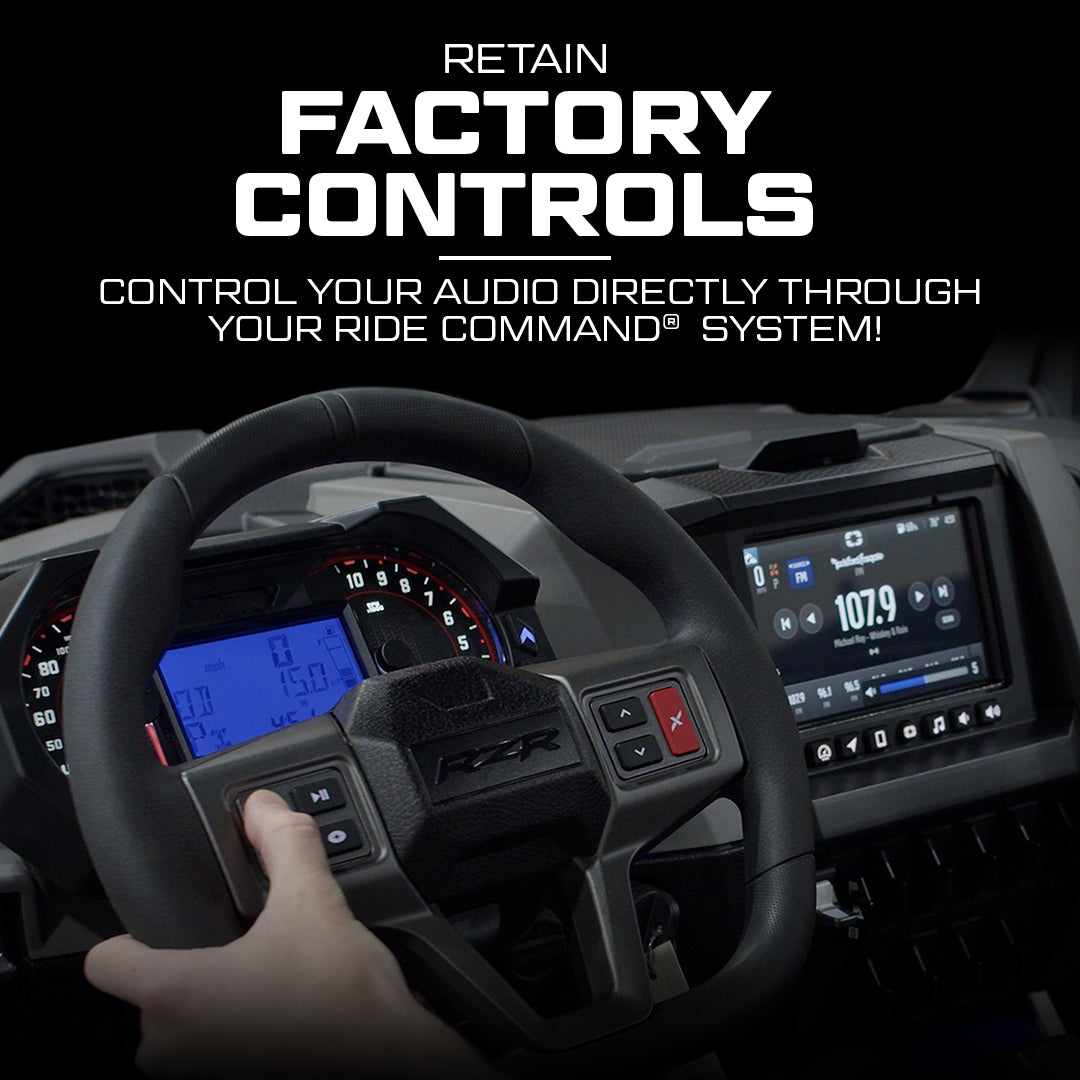 '20-'26 RZR® Pro Series Ride Command Subwoofer RCA Output Harness + Remote | UTVS-PRO-RC-SUB-OUT UTV Stereo
