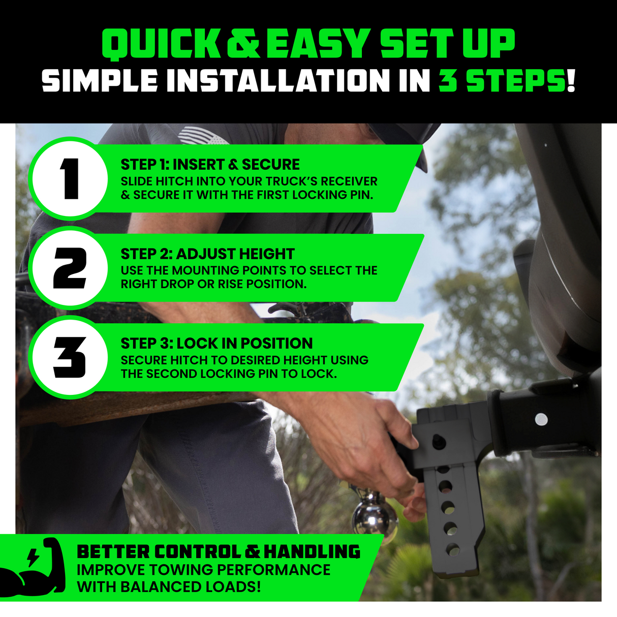 Adjustable Drop Hitch (2" Receivers)