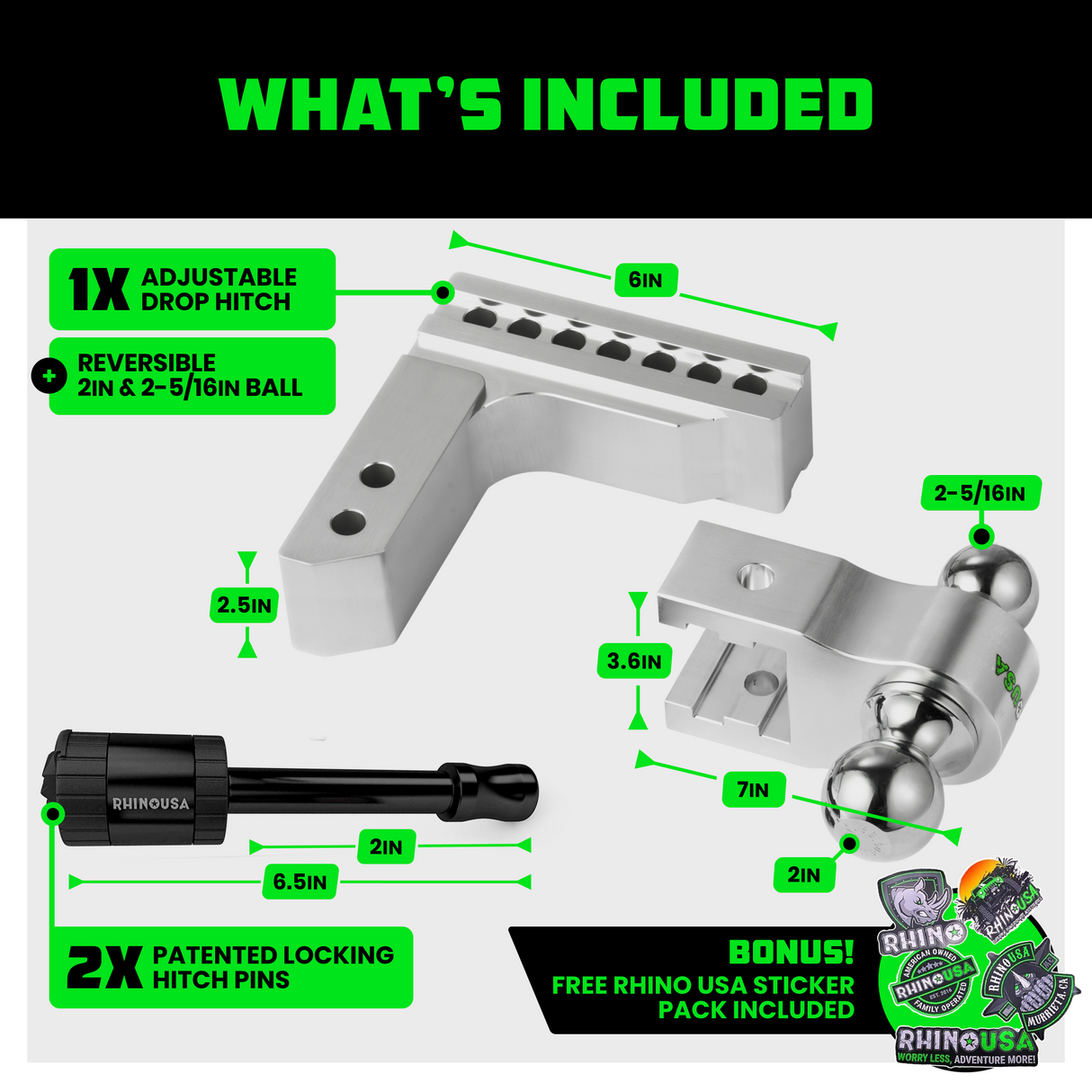 Adjustable Drop Hitch (2.5" Receivers)