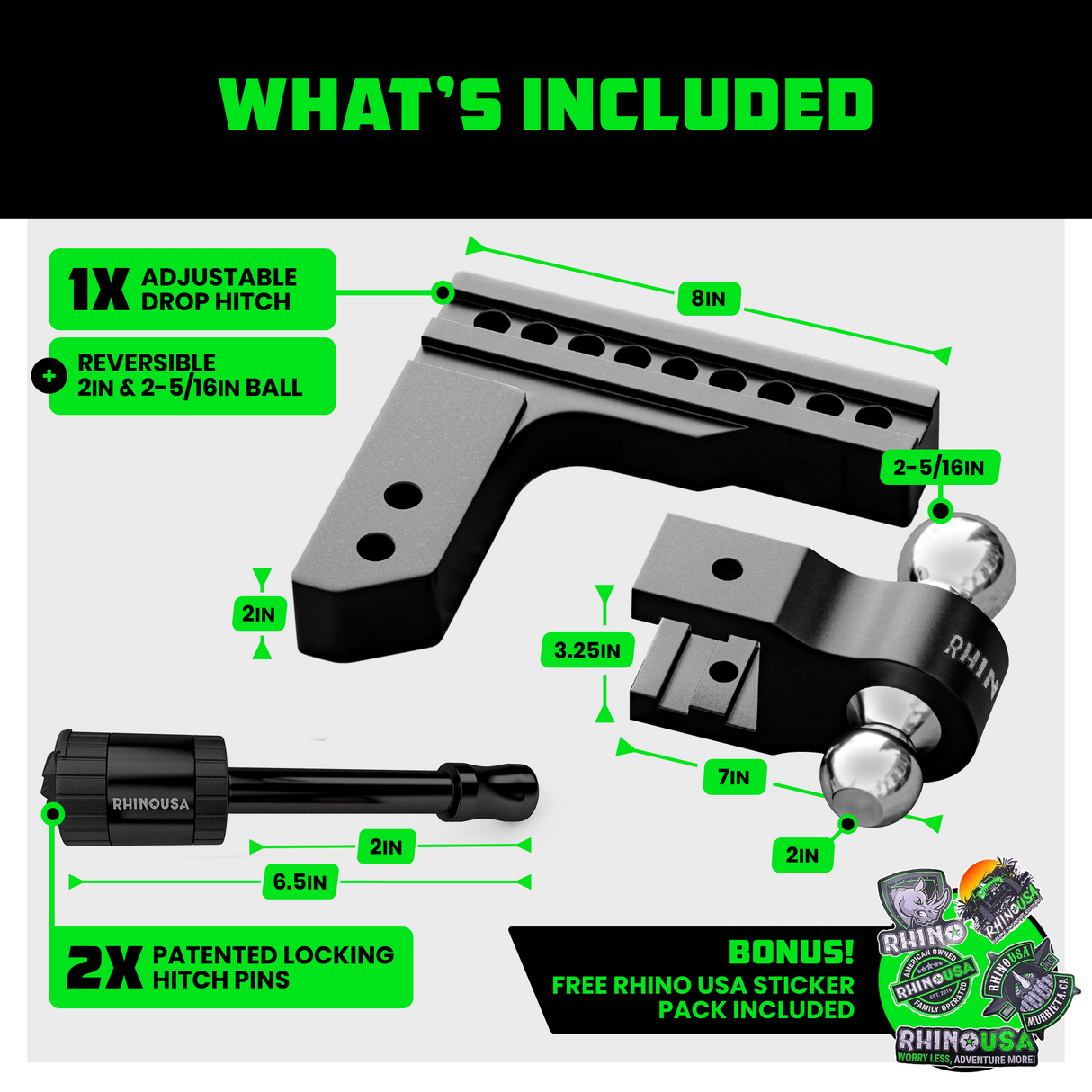 Adjustable Drop Hitch (2" Receivers)