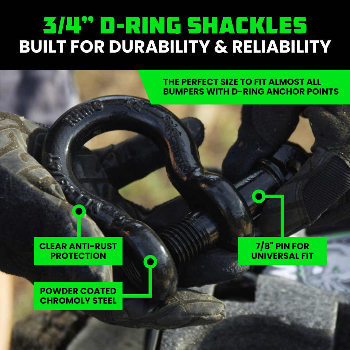 30' Tow Strap & D-Ring Shackle Set Combo