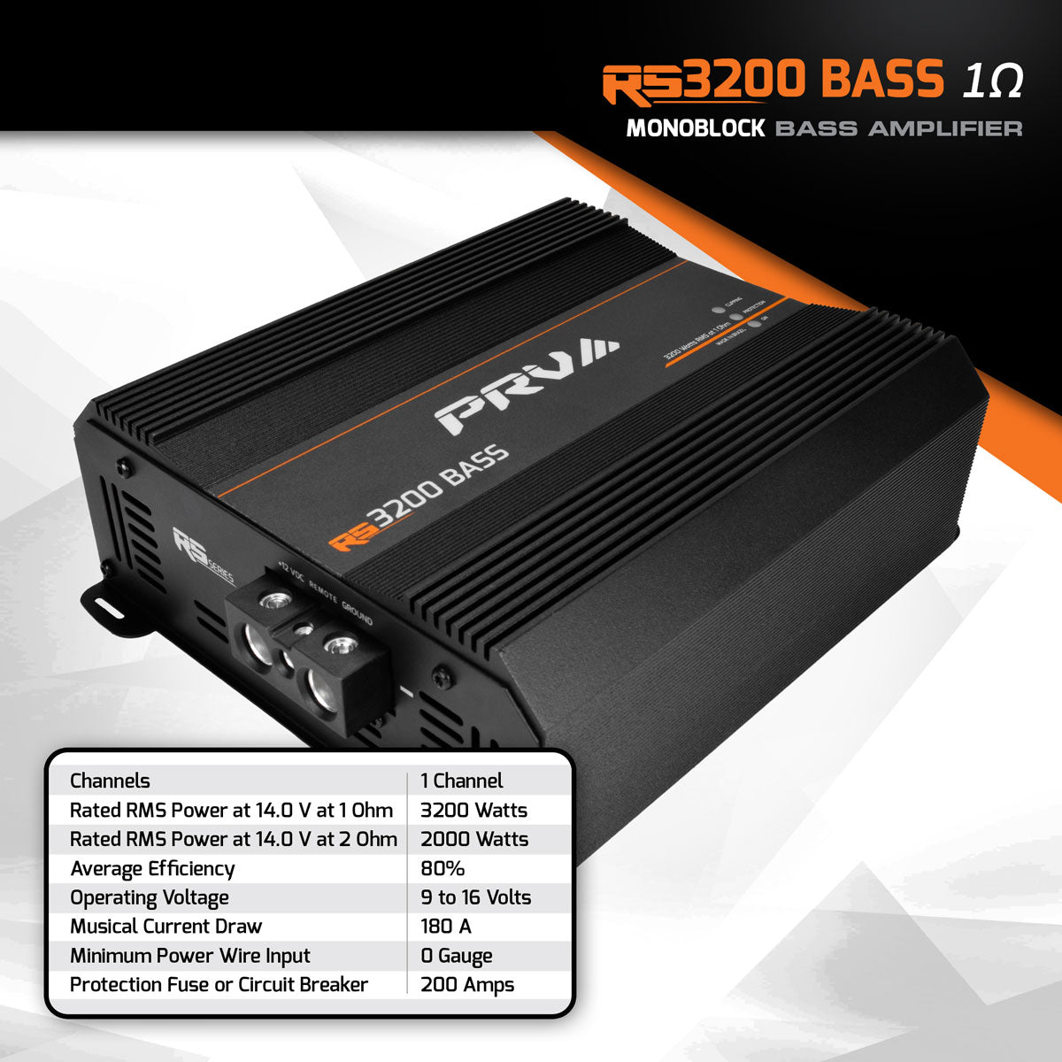 PRV RS3200 BASS 1 Ohm Amplifier PRV Audio