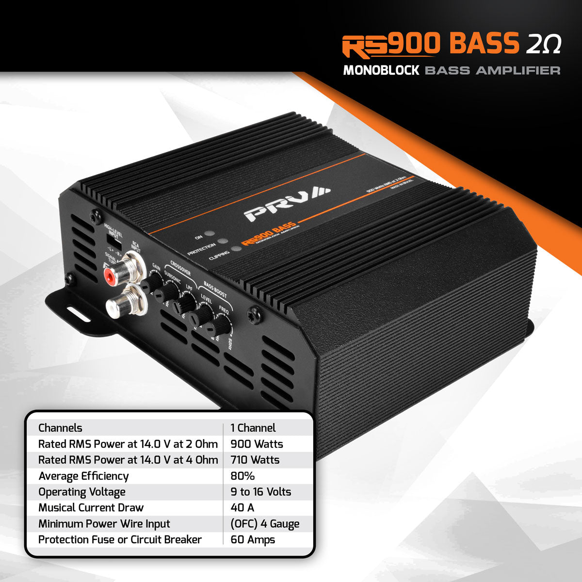 PRV Audio RS900 BASS 2 Ohm Monoblock Subwoofer Amplifier