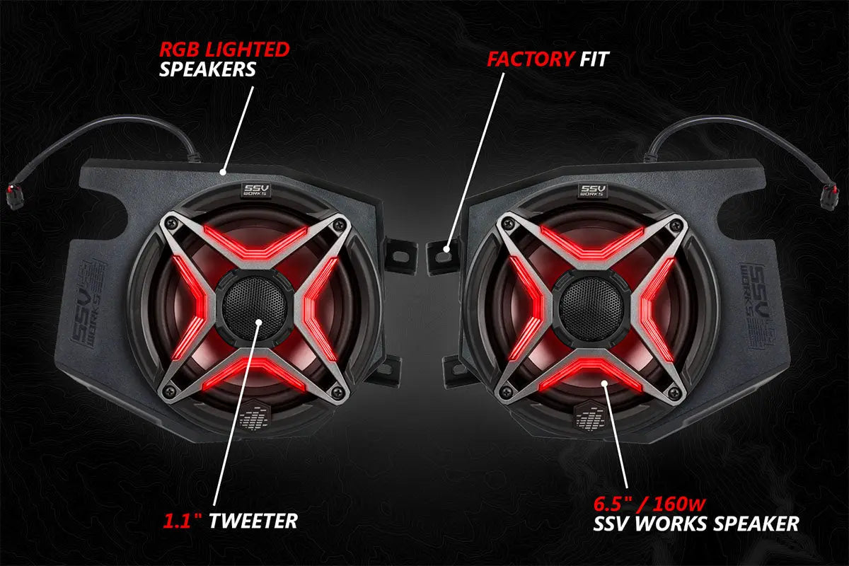 2014-2023 Polaris RZR V-Spec 5-Speaker Plug-&-Play Kit for Ride Command SSV Works