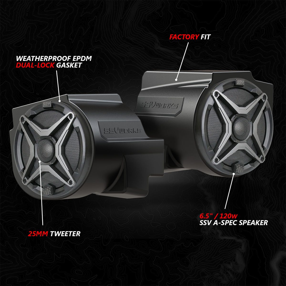 2020-2024 Polaris® RZR PRO Series Phase-4 A-Spec 5-Speaker 800watt System for Ride Command SSV Works