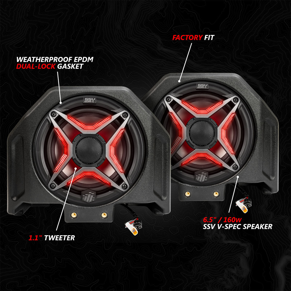 2020-2024 Polaris® RZR PRO Series Phase-5 V-Spec 5-Speaker 1400watt System w/MRB4 SSV Works