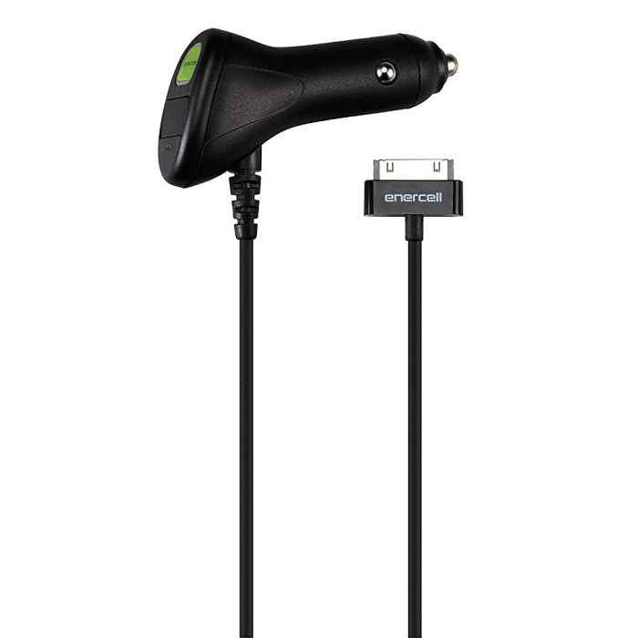 Enercell 5VDC/1.5A Car Power Adapter for iPod and iPhone with 30 PIN and USB Power Port TekShack