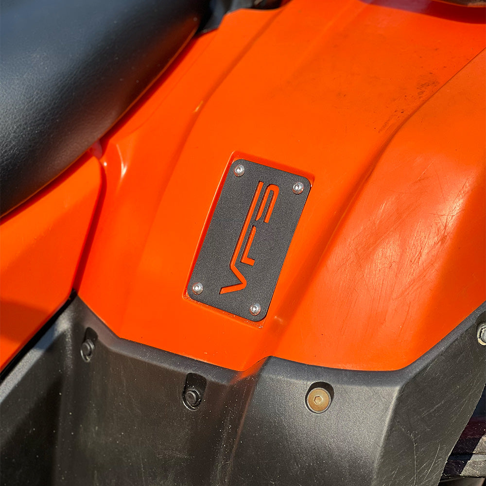 Rear Fender Warning Label Plate for 2014+ Honda Rancher, Foreman, Rubicon Vessel Powersports