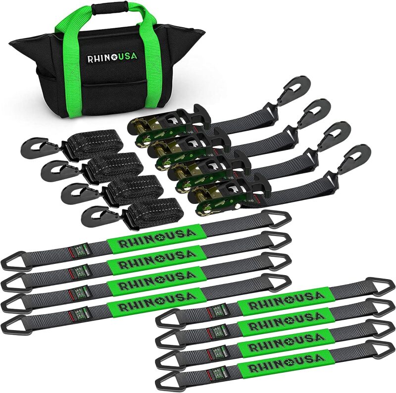 2" x 8' Vehicle Snap Hook Tie-Down Kit by Rhino USA