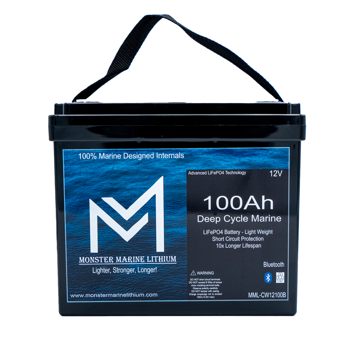 12v 100Ah Slim Series Bluetooth Deep Cycle Lithium Marine Battery Group 24