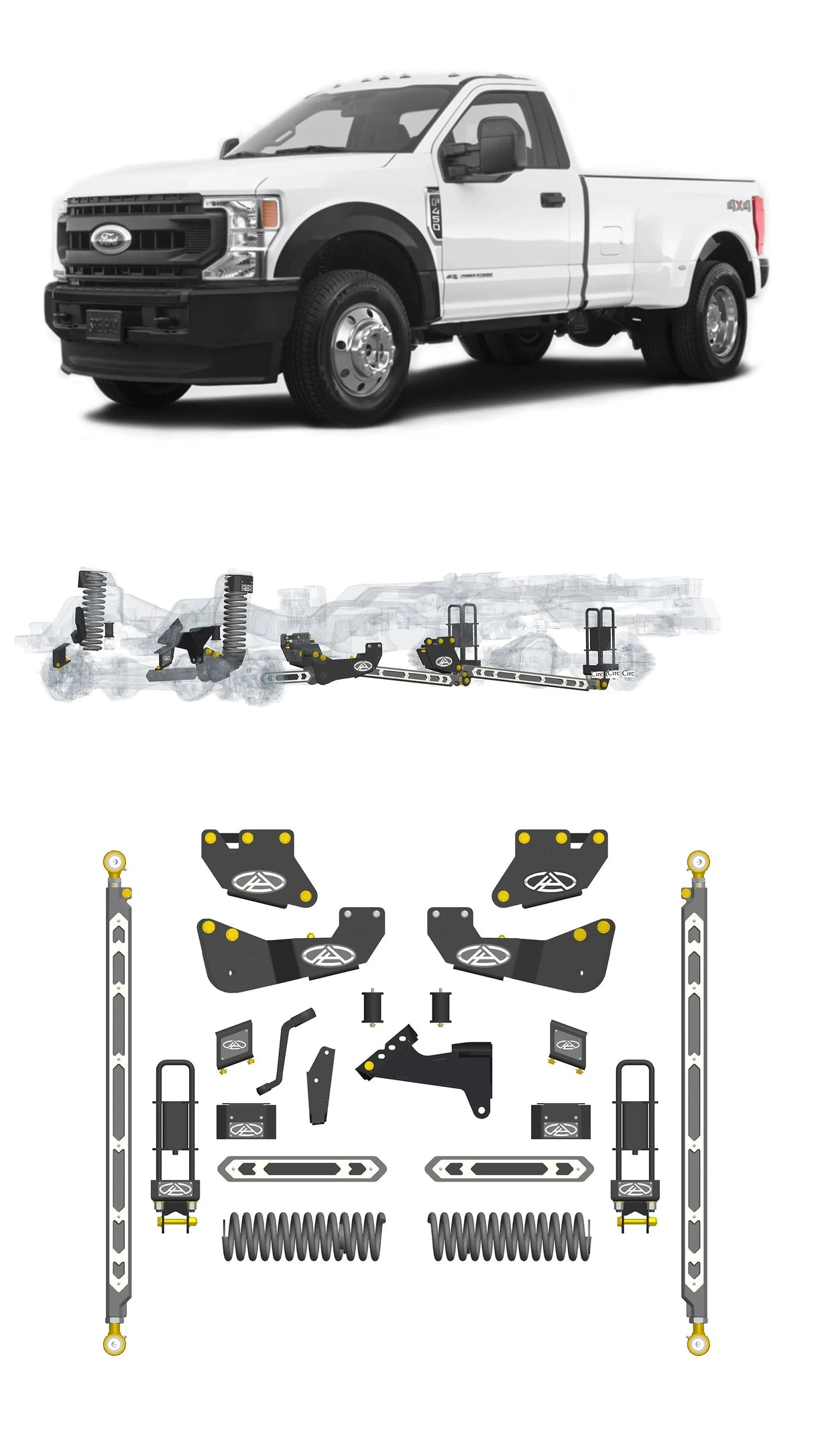 Any Level 5.5" Static Lift - Base System: F-450, Dual Rear Wheel (2020-2022) Any Level Lift